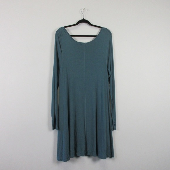 Angelrox Suger Long Sleeve Shift Dress M L Teal Tunic Bamboo SUN Casual 444 - Picture 2 of 13